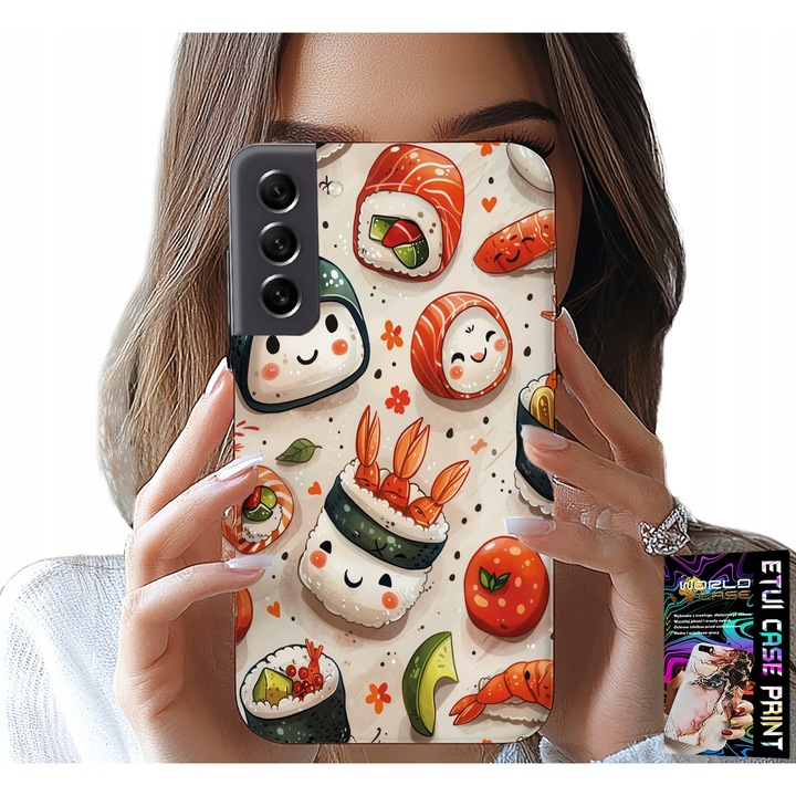 Caz pentru Samsung Galaxy S21 FE, World Case, imprimeu sushi, silicon, 0, 2cm