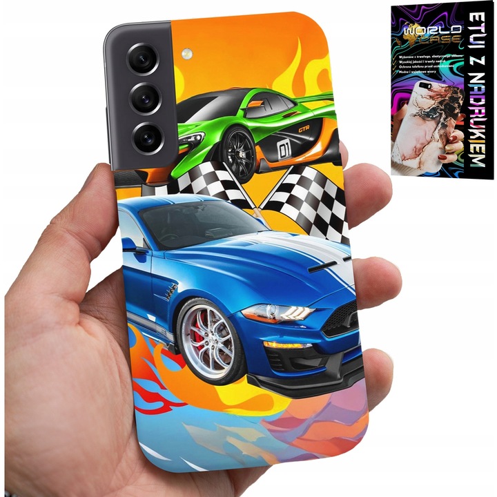 Carcasă pentru Samsung Galaxy S21 FE, World Case, imprimare mașini, silicon, pentru copii