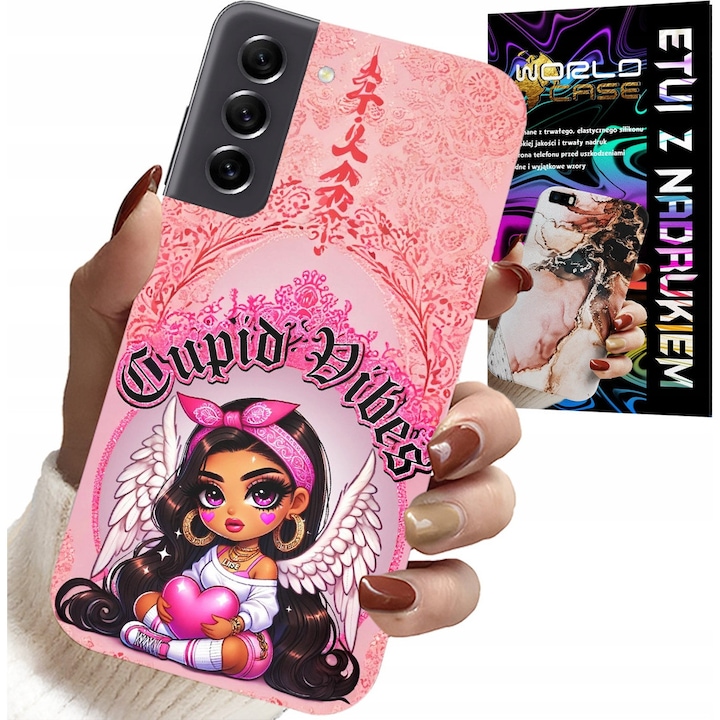 Carcasă pentru telefon, World Case, Samsung Galaxy S21 FE, imprimeu cu ingeri, silicon