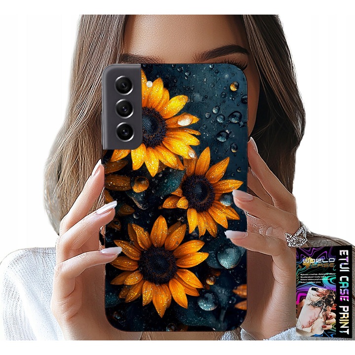 Carcasă pentru telefon, World Case, Samsung Galaxy S21 FE, design floarea soarelui, silicon, multicolor