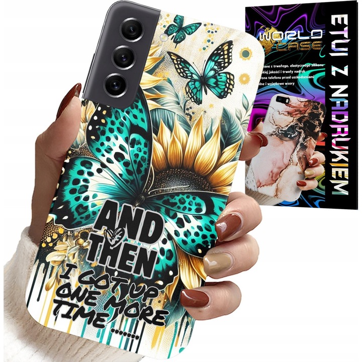 Carcasă pentru Samsung Galaxy S21 FE, World Case, imprimeu unic, silicon, cu folie de protecție