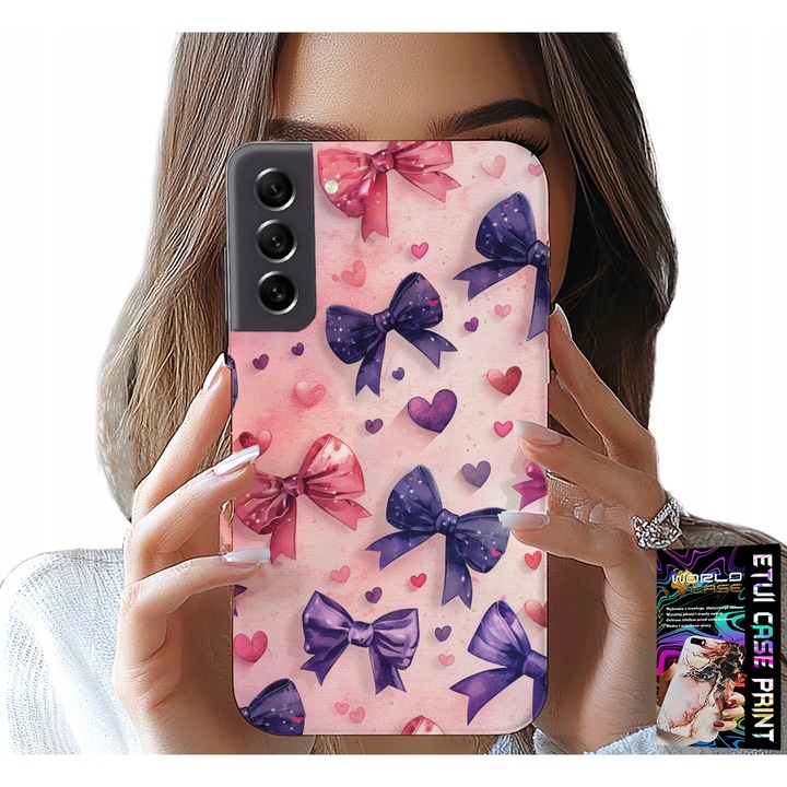 Carcasa telefon Samsung Galaxy S21 FE, World Case, silicon, imprimare colorată, set cu sticlă