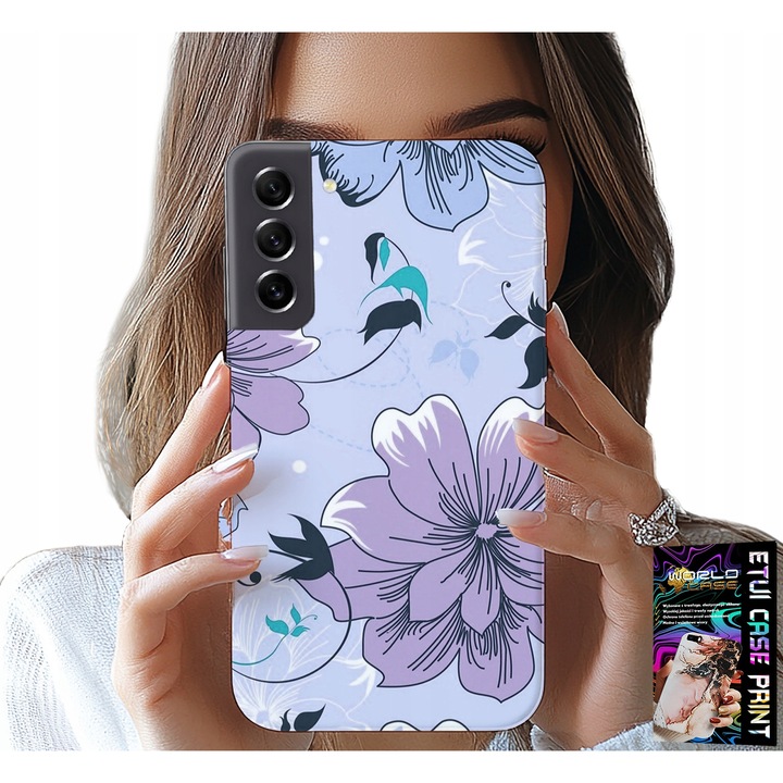Carcasă telefon Samsung Galaxy S21 FE, World Case, model floral, protecție cauciuc, multicolor