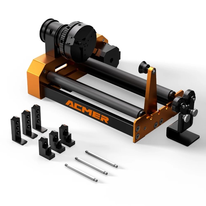 Modul de gravare laser rotativ M4, rotire 360°, design multifunctional, compatibil cu masini de gravat cu laser pe axa Y