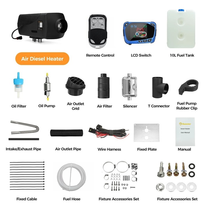 Incalzitor auto, 2000W, 12V, eficienta ridicata, consum redus, 10L