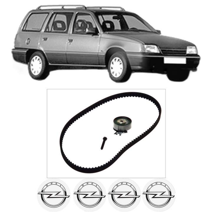 Set kit distributie OPEL KADETT E Estate (T85) 1.4 S (C15, C35, D15, D35) din 1990-1991 KW 55 CP 75 CMC 1389, Auto, Continental Contitech, 4 Stickere auto cu OPEL
