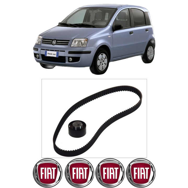Set kit distributie FIAT PANDA (169_) 1.4 (169AXE1B) din 2006 KW 74 CP 100 CMC 1368, Auto, Continental Contitech, 4 Stickere auto cu FIAT
