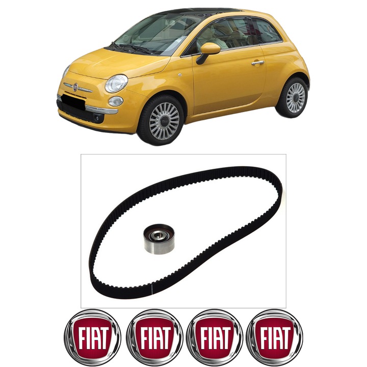 Set kit distributie FIAT 500 C (312_) 1.2 (312CXA1A, 312AXA1A) din 2009 KW 51 CP 69 CMC 1242, Auto, Continental Contitech, 4 Stickere auto cu FIAT