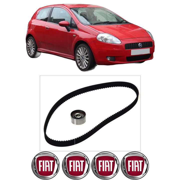 Set kit distributie FIAT GRANDE PUNTO (199_) 1.2 LPG (199BXA1A, 199AXA1A) din 2008-2012 KW 51 CP 69 CMC 1242, Auto, Continental Contitech, 4 Stickere auto cu FIAT