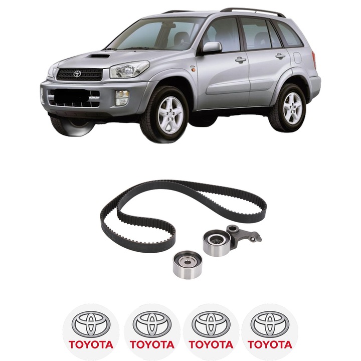 Set kit distributie TOYOTA RAV 4 II (_A2_) 2.0 D 4WD (CLA20_, CLA21_, CLA20R, CLA21R) din 2001-2005 KW 85 CP 116 CMC 1995, Auto, SKF, 4 Stickere auto cu TOYOTA