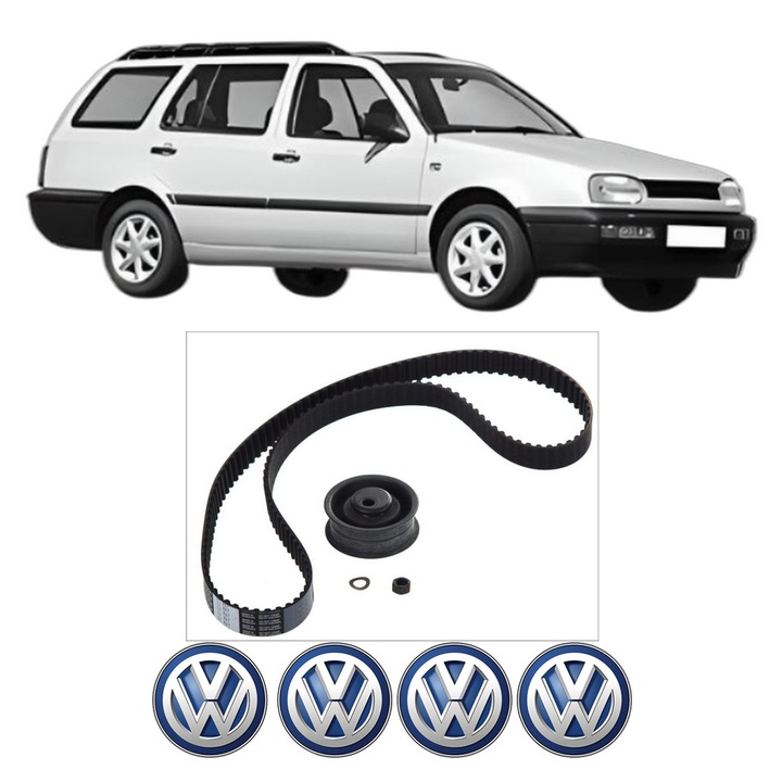 Set kit distributie Volkswagen GOLF III Variant (1H5) 1.9 D din 1993-1999 KW 47 CP 64 CMC 1896, Auto, Continental Contitech, 4 Stickere auto cu Volkswagen