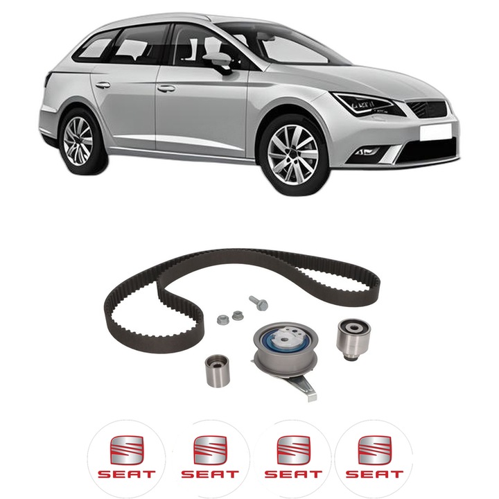 Set kit distributie SEAT LEON ST (5F8) 2.0 TDI din 2013-2018 KW 105 CP 143 CMC 1968, Auto, Continental Contitech, 4 Stickere auto cu SEAT