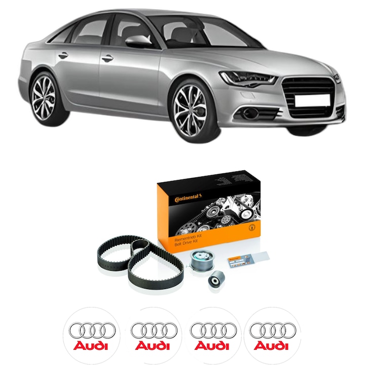 Set kit distributie AUDI A6 C7 (4G2, 4GC) 2.0 TDI din 2011-2018 KW 120 CP 163 CMC 1968, Auto, Continental Contitech, 4 Stickere auto cu AUDI
