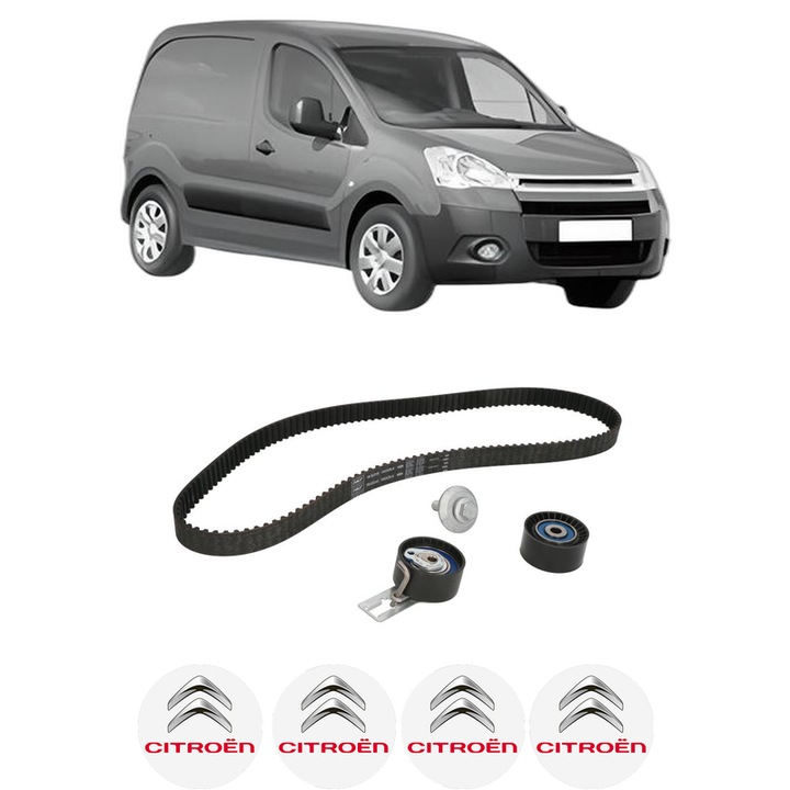 Set kit distributie CITROEN BERLINGO Box Body/MPV (B9) 1.6 HDi 90 16V din 2008 KW 66 CP 90 CMC 1560, Auto, SKF, 4 Stickere auto cu CITROEN