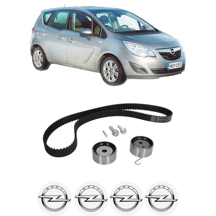 Set kit distributie OPEL MERIVA B MPV (S10) 1.7 CDTI (75) din 2010-2017 KW 74 CP 100 CMC 1686, Auto, INA, 4 Stickere auto cu OPEL