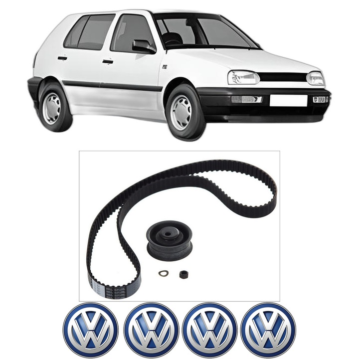 Set kit distributie Volkswagen GOLF III (1H1) 1.9 TD, GTD din 1991-1997 KW 55 CP 75 CMC 1896, Auto, Continental Contitech, 4 Stickere auto cu Volkswagen