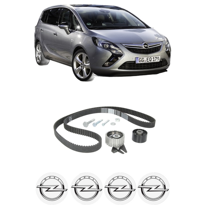 Set kit distributie OPEL ZAFIRA TOURER C (P12) 2.0 CDTi (75) din 2011 KW 121 CP 165 CMC 1956, Auto, Continental Contitech, 4 Stickere auto cu OPEL