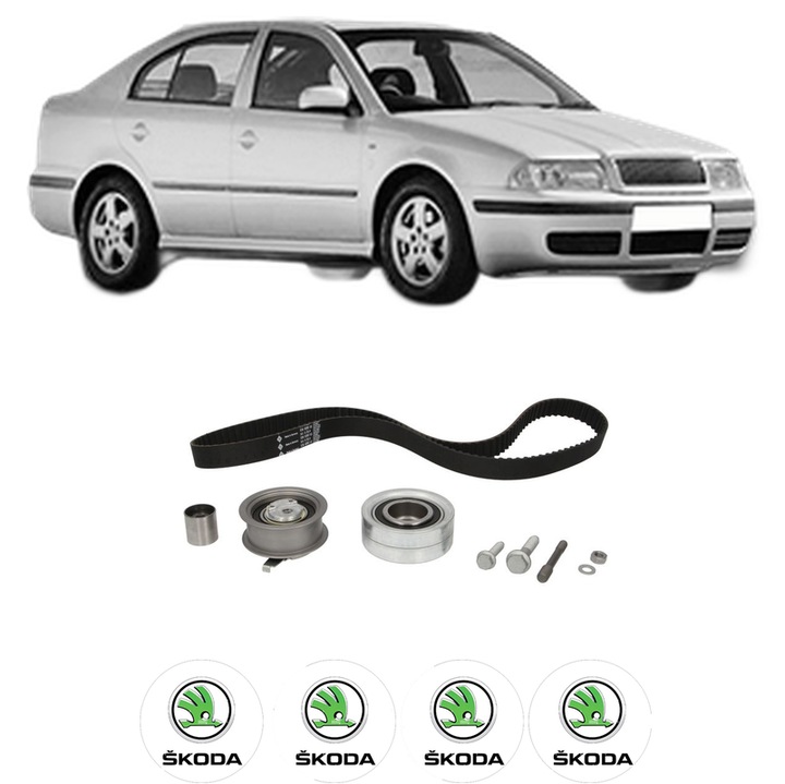 Set kit distributie SKODA OCTAVIA I (1U2) 1.9 SDI din 1997-2003 KW 50 CP 68 CMC 1896, Auto, INA, 4 Stickere auto cu SKODA