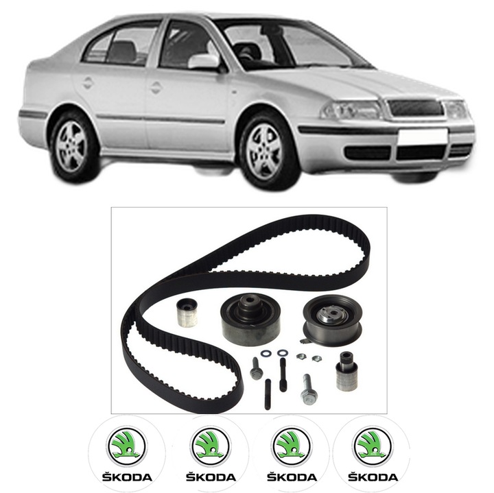 Set kit distributie SKODA OCTAVIA I (1U2) 1.9 SDI din 1997-2003 KW 50 CP 68 CMC 1896, Auto, SKF, 4 Stickere auto cu SKODA
