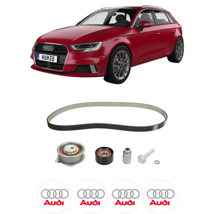 Set kit distributie AUDI A3 Sportback (8YA, 8YF) 40 TFSIe din 2020 KW 150 CP 204 CMC 1395, Auto, SKF, 4 Stickere auto cu AUDI