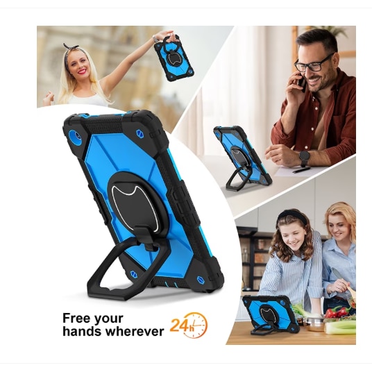 Husa tableta NOLYTH, rotire 360, protectie tripla strat, 8.7 inch, Albastru