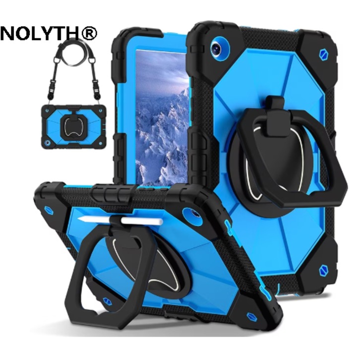 NOLYTH tablet tok, 360 fokos forgatás, háromrétegű védelem, 8.7 hüvelyk, kék