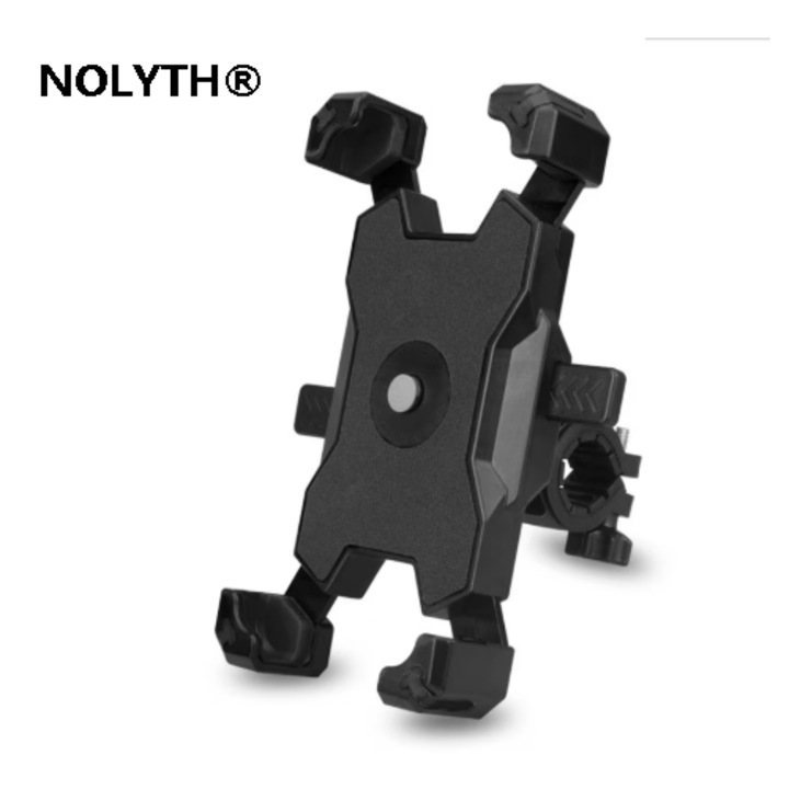 Suport telefon pentru bicicleta/motocicleta NOLYTH, negru, pentru telefoane 3,5-6,8 inch, blocare automata
