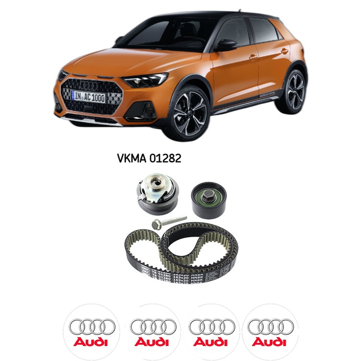 Set kit distributie AUDI A1 City Carver (GBH) 35 TFSI din 2019-2022 KW 110 CP 150 CMC 1498, Auto, SKF, 4 Stickere auto cu AUDI
