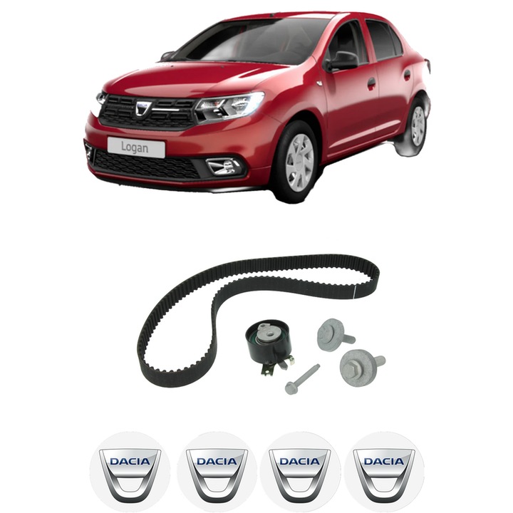 Set kit distributie DACIA LOGAN II 1.0 LPG din 2019 KW 74 CP 101 CMC 999, Auto, INA, 4 Stickere auto cu DACIA