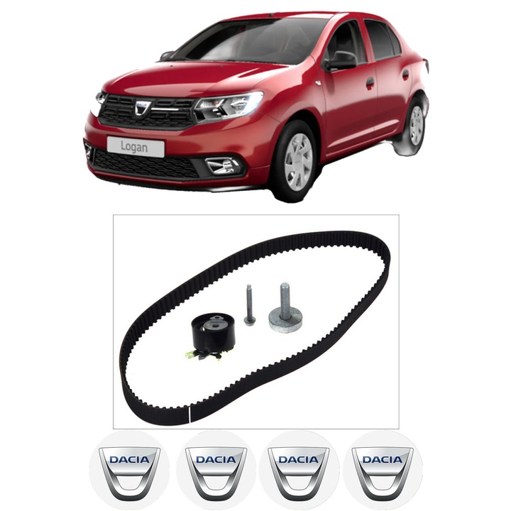 Set kit distributie DACIA LOGAN II 1.0 LPG din 2019 KW 74 CP 101 CMC 999, Auto, Continental Contitech, 4 Stickere auto cu DACIA