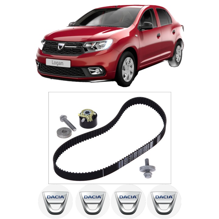 Set kit distributie DACIA LOGAN II 1.0 SCe 75 din 2017 KW 54 CP 73 CMC 998, Auto, SKF, 4 Stickere auto cu DACIA