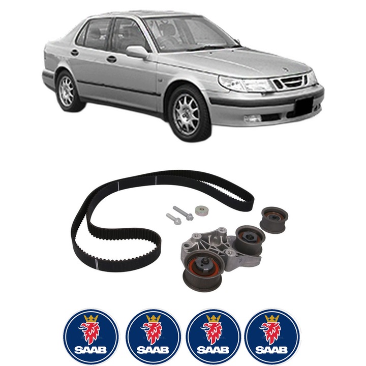 Set kit distributie SAAB 9-5 (YS3E) 3.0 V6t din 1998-2005 KW 147 CP 200 CMC 2962, Auto, Continental Contitech, 4 Stickere auto cu SAAB