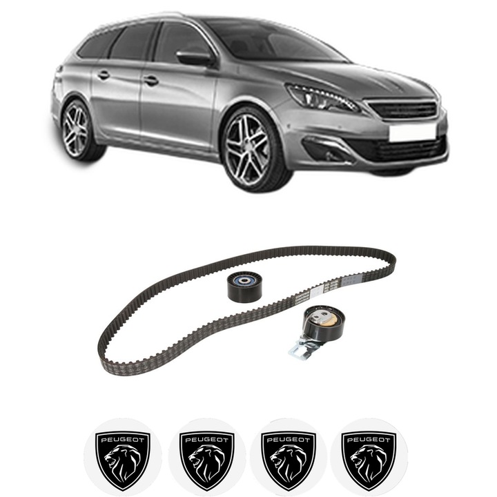 Set kit distributie PEUGEOT 308 SW II (LC_, LJ_, LR_, LX_, L4_) 1.6 BlueHDi 120 din 2014-2021 KW 88 CP 120 CMC 1560, Auto, Continental Contitech, 4 Stickere auto cu PEUGEOT