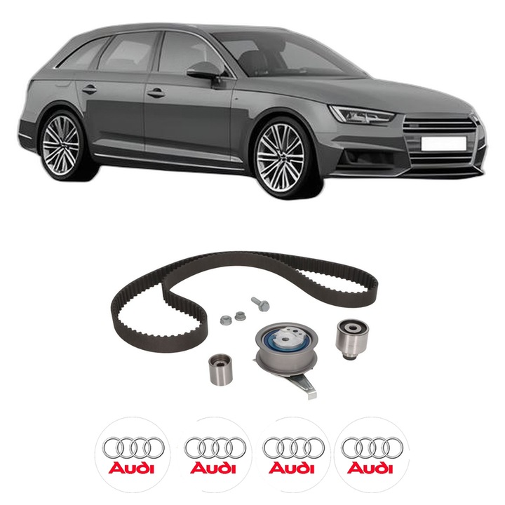 Set kit distributie AUDI A4 B9 Avant (8W5, 8WD) 2.0 TDI din 2015-2019 KW 100 CP 136 CMC 1968, Auto, Continental Contitech, 4 Stickere auto cu AUDI