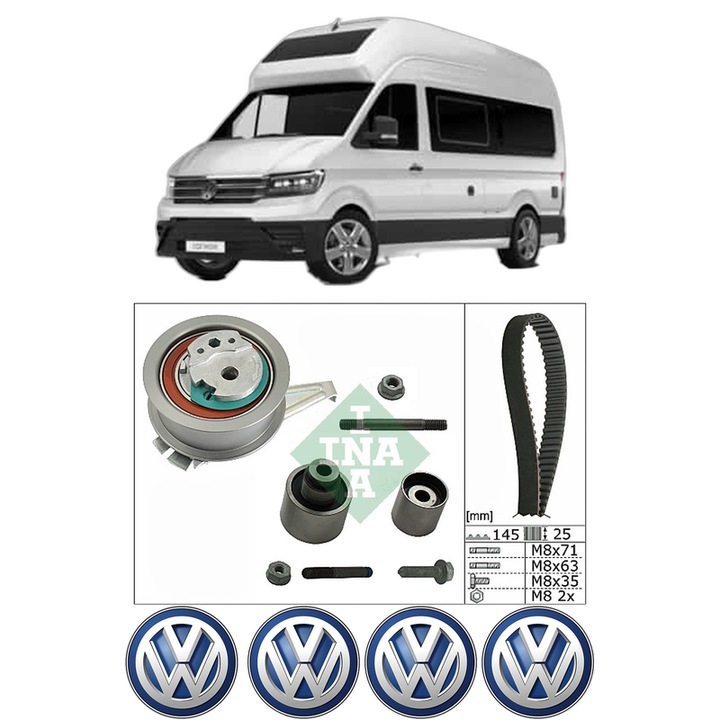 Set kit distributie Volkswagen GRAND CALIFORNIA Camper (SCB, SCC) 2.0 TDI 4motion din 2019 KW 130 CP 177 CMC 1968, Auto, INA, 4 Stickere auto cu Volkswagen