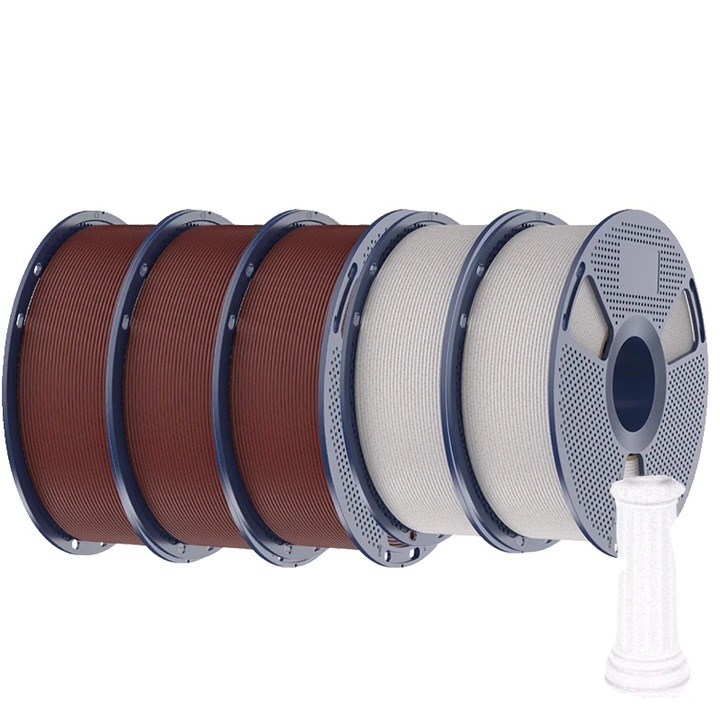 Filament PLA pentru imprimanta 3D, textura marmura, 1.75mm, 330m, 3BR 2SS