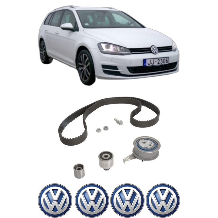 Set kit distributie Volkswagen GOLF VII Variant (BA5, BV5) 1.6 TDI din 2013-2018 KW 66 CP 90 CMC 1598, Auto, Continental Contitech, 4 Stickere auto cu Volkswagen