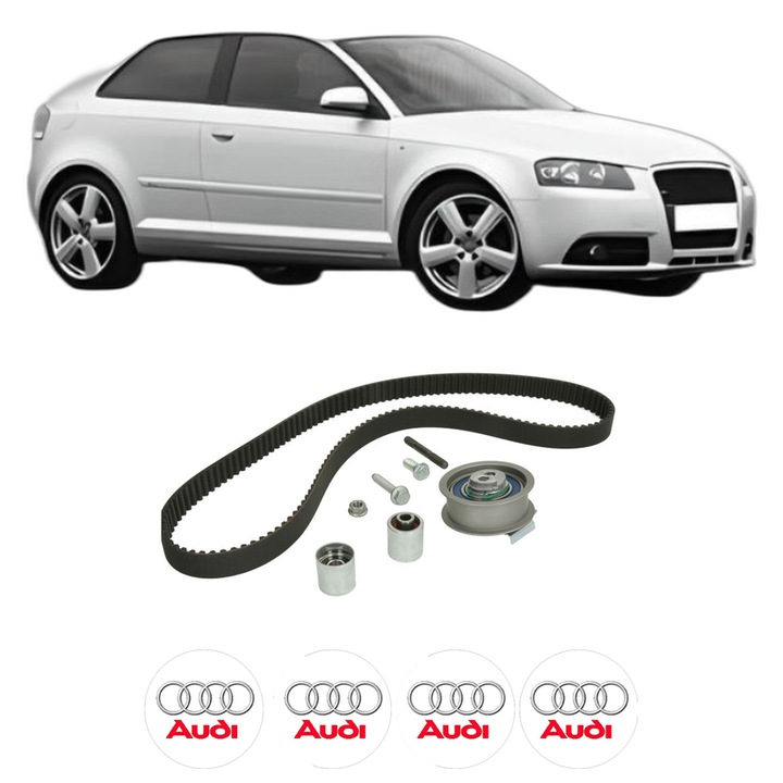 Set kit distributie AUDI A3 (8P1) 2.0 FSI din 2003-2008 KW 110 CP 150 CMC 1984, Auto, INA, 4 Stickere auto cu AUDI