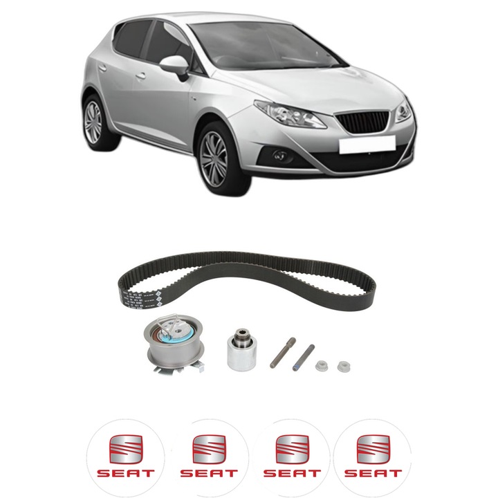 Set kit distributie SEAT IBIZA IV (6J5, 6P1) 1.9 TDI din 2008-2010 KW 77 CP 105 CMC 1896, Auto, INA, 4 Stickere auto cu SEAT