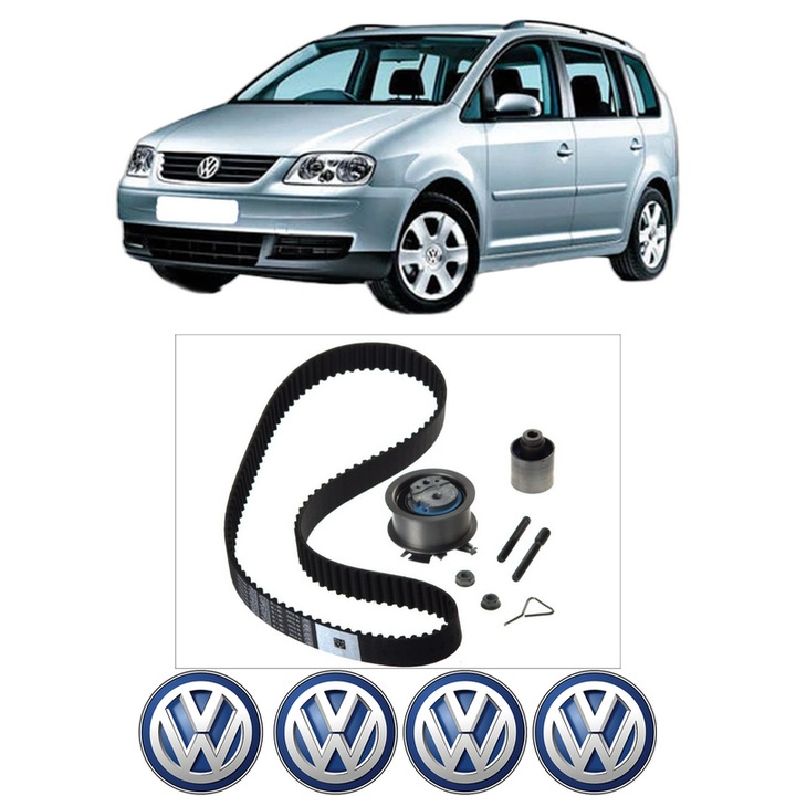 Set kit distributie Volkswagen TOURAN (1T1, 1T2) 1.9 TDI din 2003-2010 KW 77 CP 105 CMC 1896, Auto, SKF, 4 Stickere auto cu Volkswagen