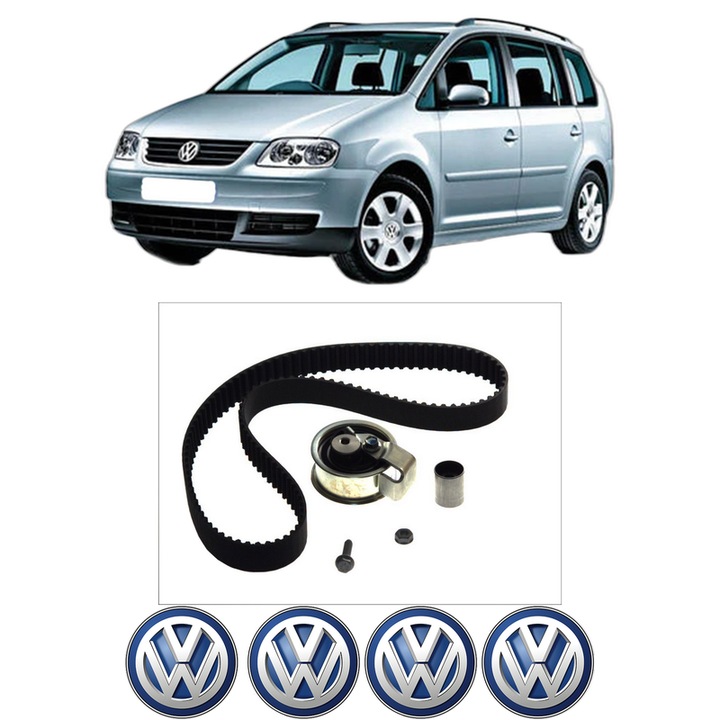 Set kit distributie Volkswagen TOURAN VAN (1T1, 1T2) 1.9 TDI din 2004-2010 KW 66 CP 90 CMC 1896, Auto, Continental Contitech, 4 Stickere auto cu Volkswagen
