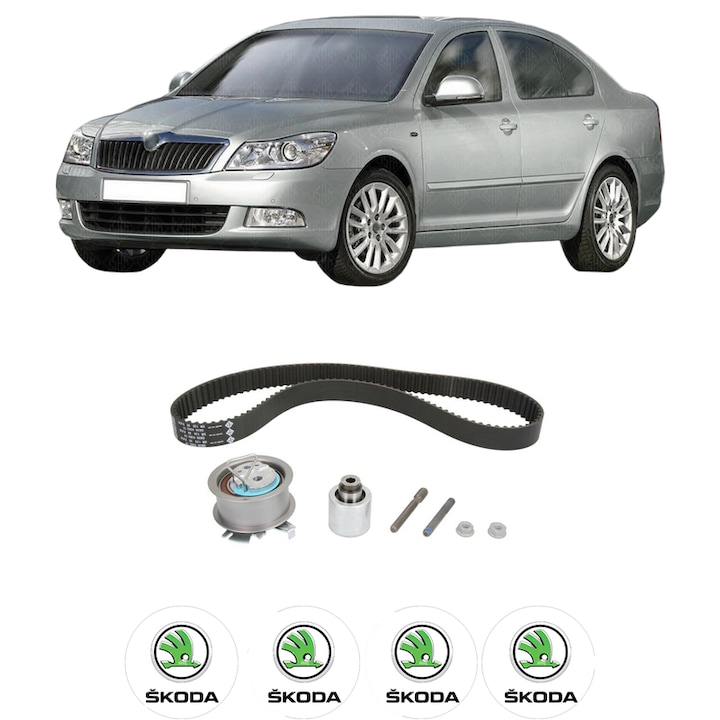 Set kit distributie SKODA OCTAVIA II (1Z3) 1.9 TDI din 2004-2010 KW 77 CP 105 CMC 1896, Auto, INA, 4 Stickere auto cu SKODA