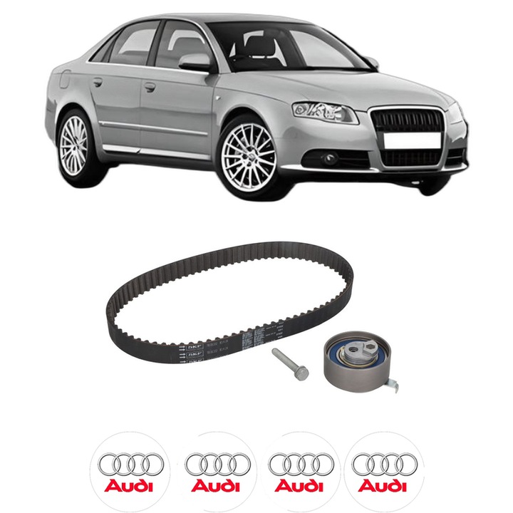 Set kit distributie AUDI A4 B7 (8EC) 3.0 TDI quattro din 2004-2008 KW 150 CP 204 CMC 2967, Auto, SKF, 4 Stickere auto cu AUDI