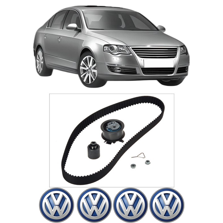 Set kit distributie Volkswagen PASSAT B6 (3C2) 1.9 TDI din 2005-2010 KW 77 CP 105 CMC 1896, Auto, Continental Contitech, 4 Stickere auto cu Volkswagen