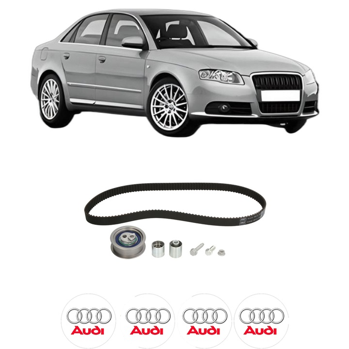 Set kit distributie AUDI A4 B7 (8EC) 2.0 TFSI din 2005-2008 KW 162 CP 220 CMC 1984, Auto, SKF, 4 Stickere auto cu AUDI