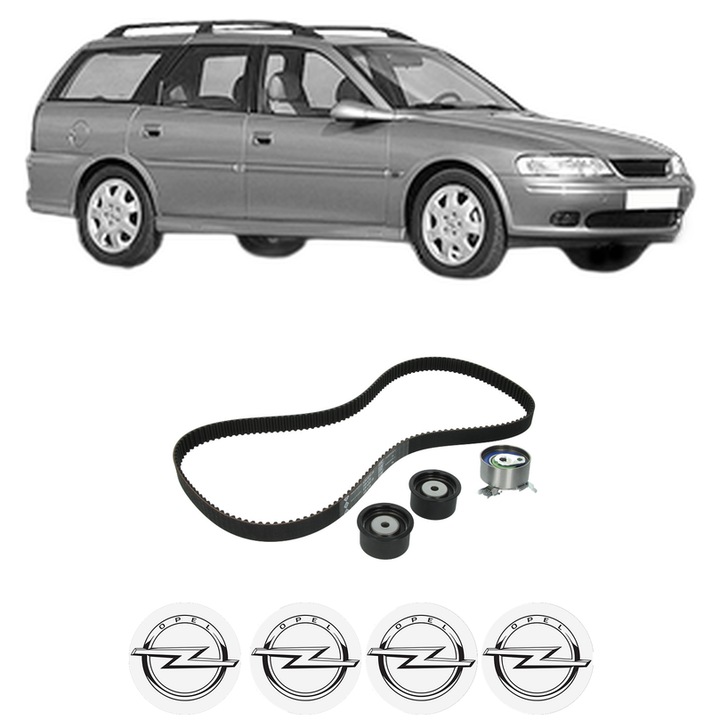 Set kit distributie OPEL VECTRA B Estate (J96) 1.8 i 16V (F35) din 1996-2000 KW 85 CP 116 CMC 1799, Auto, INA, 4 Stickere auto cu OPEL