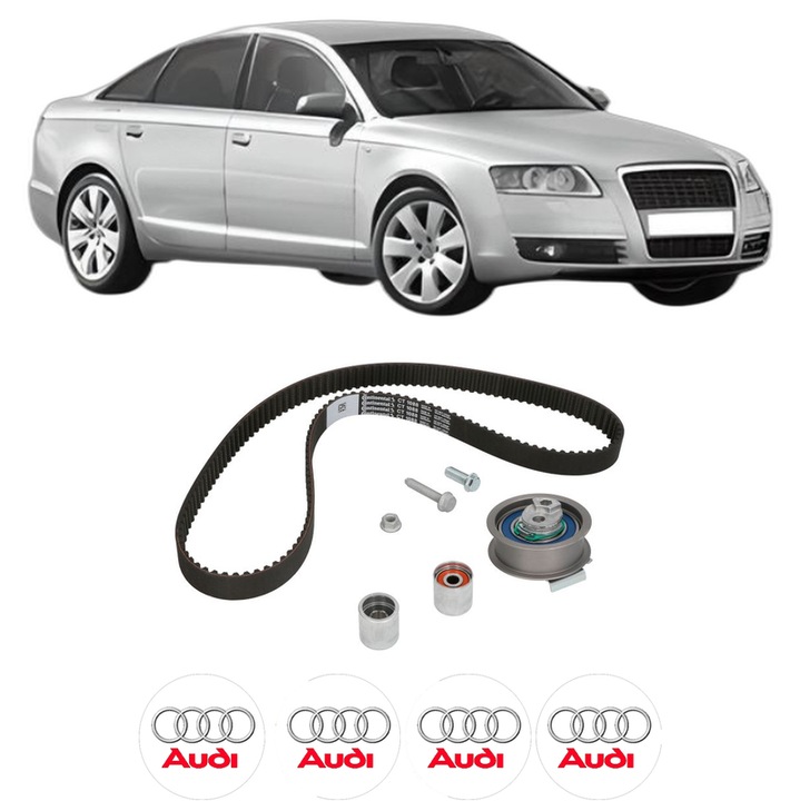 Set kit distributie AUDI A6 C6 (4F2) 2.0 TFSI din 2005-2011 KW 125 CP 170 CMC 1984, Auto, Continental Contitech, 4 Stickere auto cu AUDI