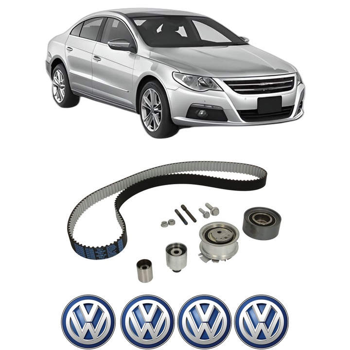 Set kit distributie Volkswagen PASSAT CC B6 (357) 2.0 BlueTDI din 2009-2010 KW 105 CP 143 CMC 1968, Auto, INA, 4 Stickere auto cu Volkswagen