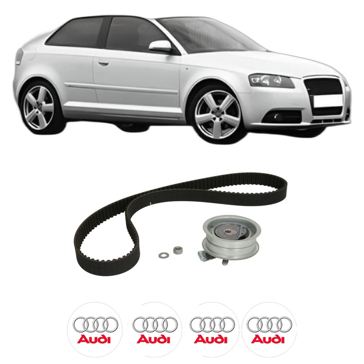 Set kit distributie AUDI A3 (8P1) 1.6 din 2003-2012 KW 75 CP 102 CMC 1595, Auto, INA, 4 Stickere auto cu AUDI