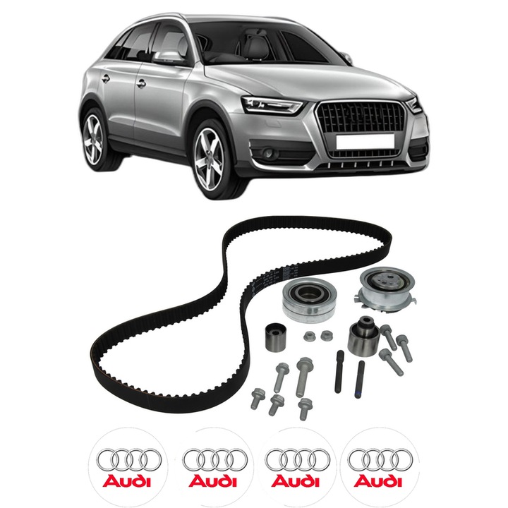 Set kit distributie AUDI Q3 (8UB, 8UG) 2.0 TDI din 2011-2018 KW 100 CP 136 CMC 1968, Auto, INA, 4 Stickere auto cu AUDI